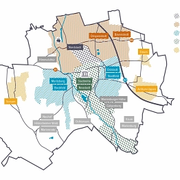 Es sind die Quartiere der Smart City Hildesheim Strategie zu sehen
